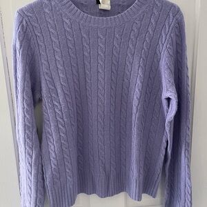 J. Crew Lilac Cable Knit Sweater